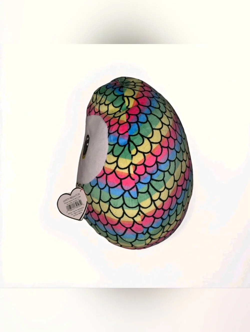 TY Squish-A-Boos Owen Owl Plush Stuffed Animal Pillow Rainbow Multicolor 14